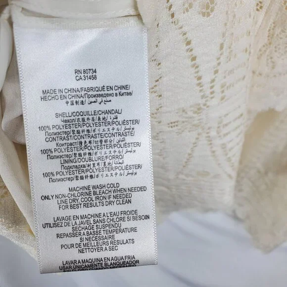 BCBGMAXAZRIA Women's Beige Mini Dress Scarlett Tiered Eyelet Size 06 (C-7) - Picture 13 of 15